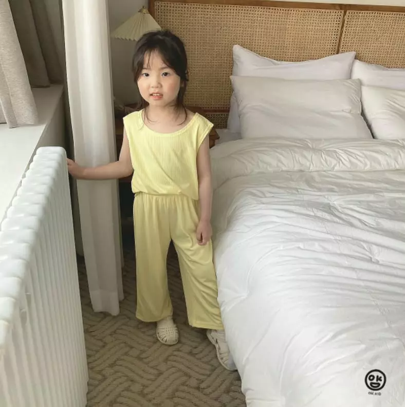 Oh Kids - Korean Children Fashion - #Kfashion4kids - Rib Summer Top Bottom Set - 12