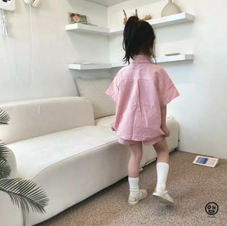 Oh Kids - Korean Children Fashion - #childofig - Linen Top Bottom Set - 5