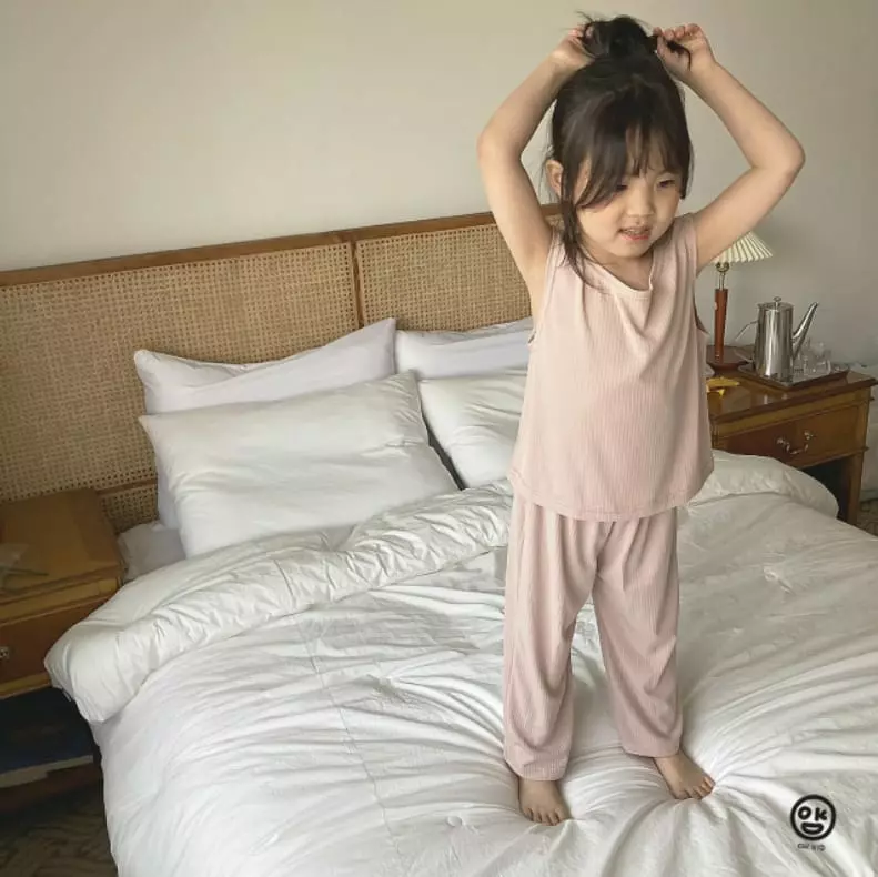 Oh Kids - Korean Children Fashion - #childrensboutique - Rib Summer Top Bottom Set - 5
