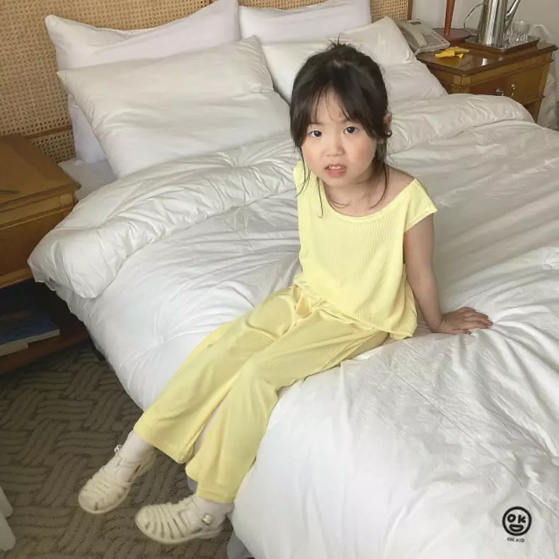 Oh Kids - Korean Children Fashion - #kidsshorts - Rib Summer Top Bottom Set - 9
