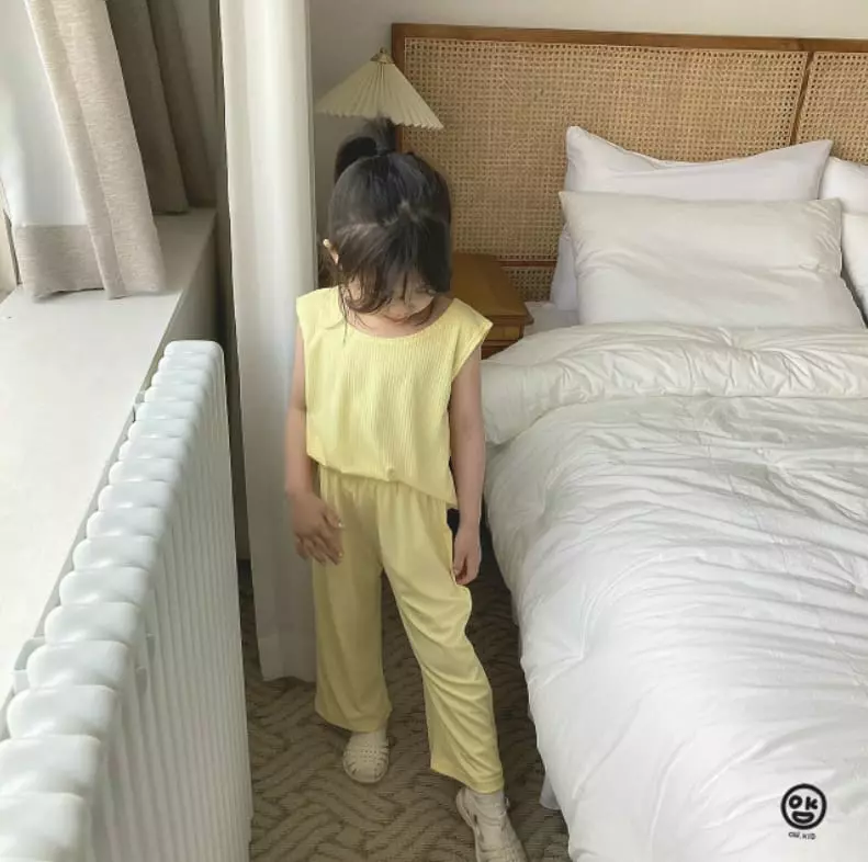 Oh Kids - Korean Children Fashion - #kidzfashiontrend - Rib Summer Top Bottom Set - 11