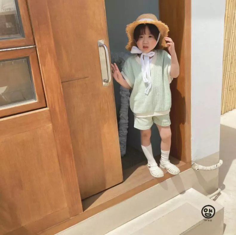 Oh Kids - Korean Children Fashion - #minifashionista - 22 Cream Vest Top Bottom Set - 2