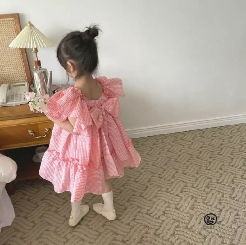 Oh Kids - Korean Children Fashion - #minifashionista - Check Frill One-piece
