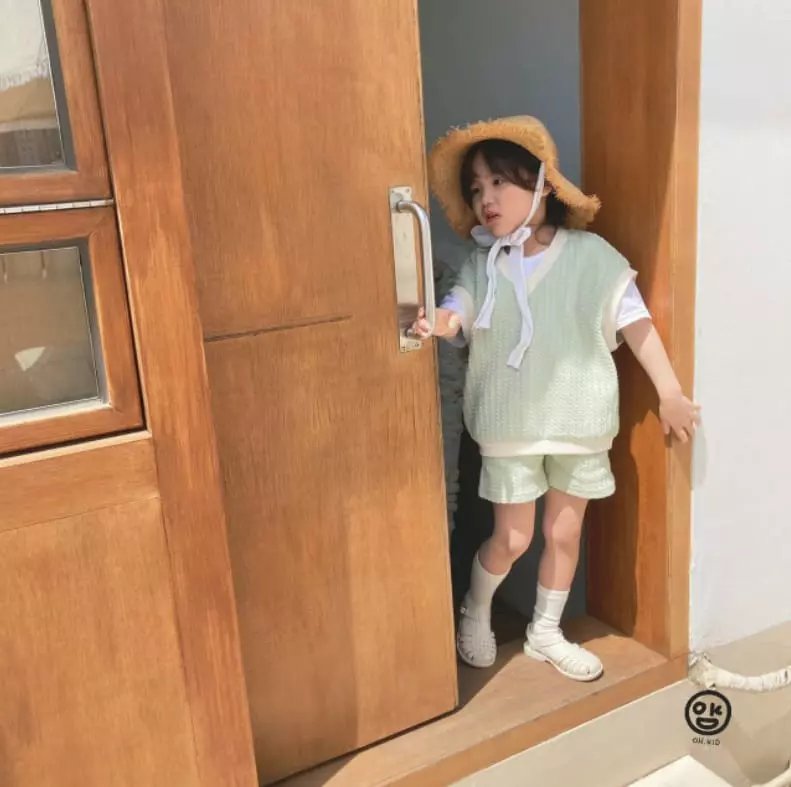 Oh Kids - Korean Children Fashion - #prettylittlegirls - 22 Cream Vest Top Bottom Set - 3