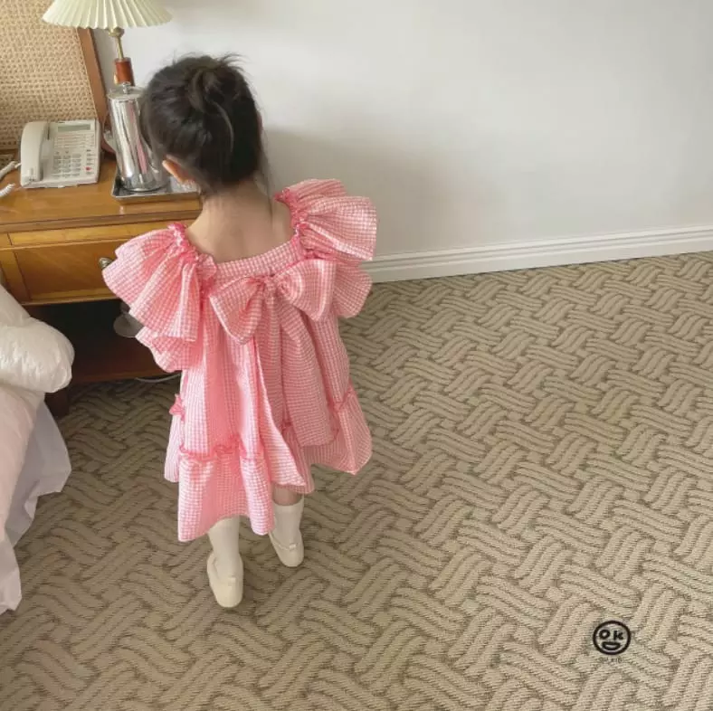 Oh Kids - Korean Children Fashion - #prettylittlegirls - Check Frill One-piece - 2