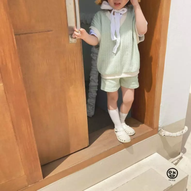 Oh Kids - Korean Children Fashion - #prettylittlegirls - 22 Cream Vest Top Bottom Set - 4