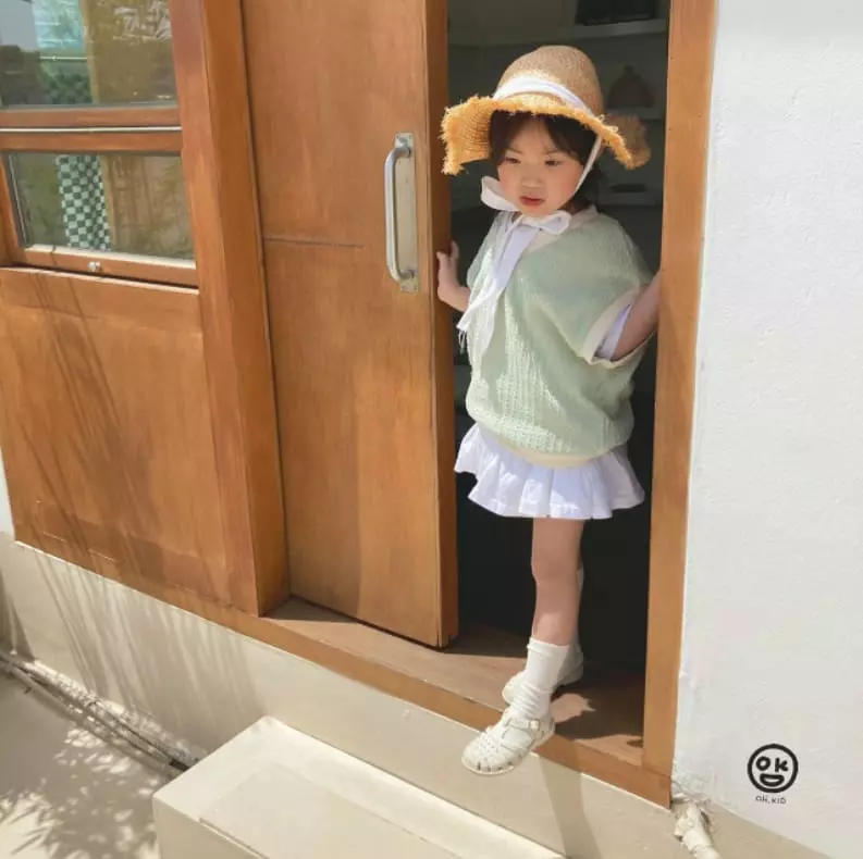 Oh Kids - Korean Children Fashion - #toddlerclothing - 22 Cream Vest Top Bottom Set - 5