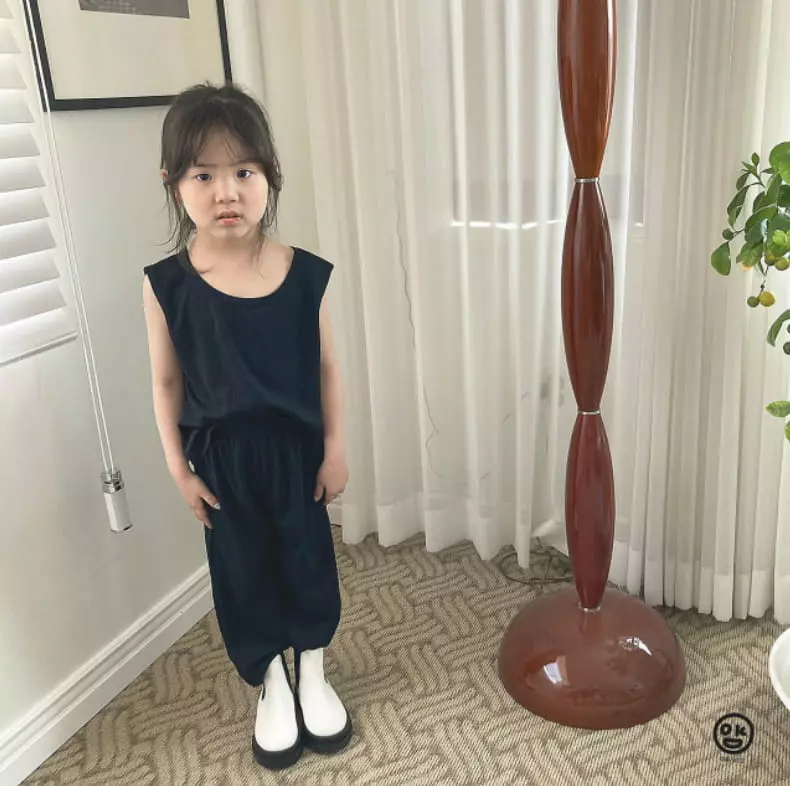Oh Kids - Korean Children Fashion - #toddlerclothing - Rib Summer Top Bottom Set - 2