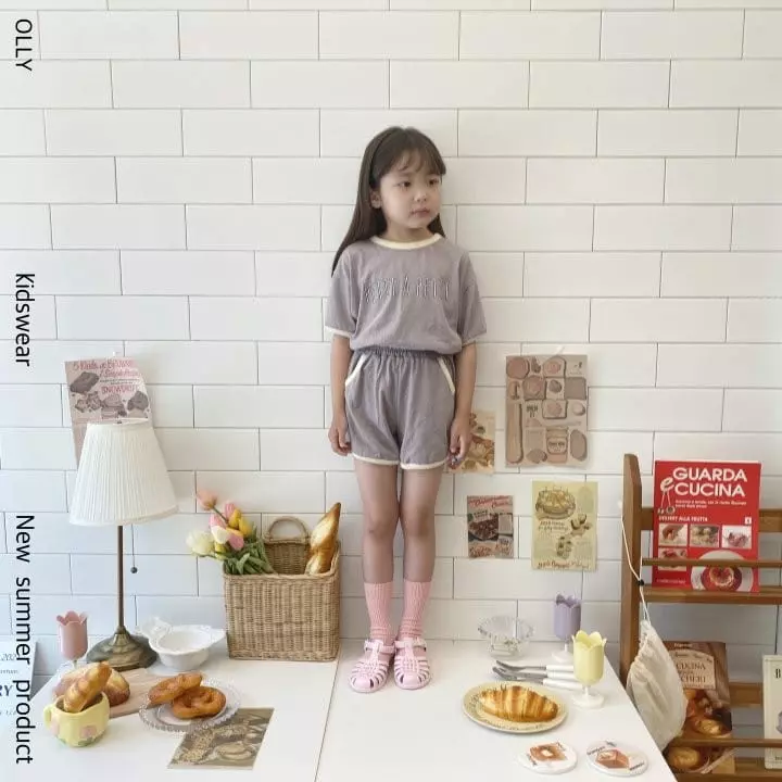 Ollymarket - Korean Children Fashion - #designkidswear - Petie Slub Top Bottom Set - 9