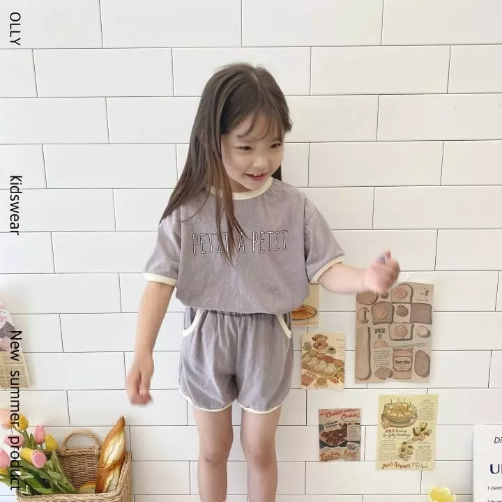 Ollymarket - Korean Children Fashion - #discoveringself - Petie Slub Top Bottom Set - 10