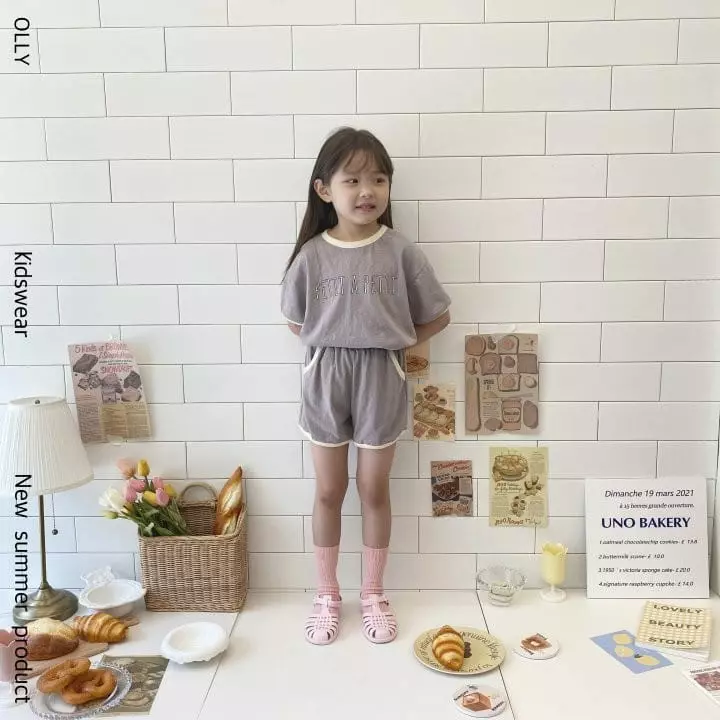 Ollymarket - Korean Children Fashion - #fashionkids - Petie Slub Top Bottom Set - 11