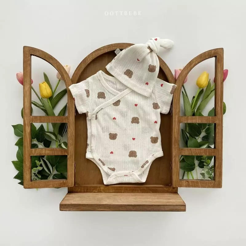 Oott Bebe - Korean Baby Fashion - #babyboutique - Jue Jue Jacquard Benet Bodysuit - 6
