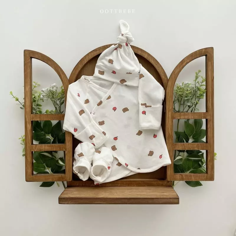 Oott Bebe - Korean Baby Fashion - #babylifestyle - Ah Chu Benet with Bonnet - 2
