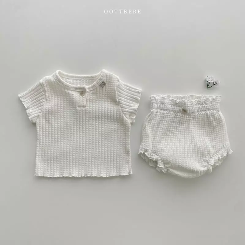 Oott Bebe - Korean Baby Fashion - #babyoninstagram - Wave Bloomer Top Bottom Set - 11