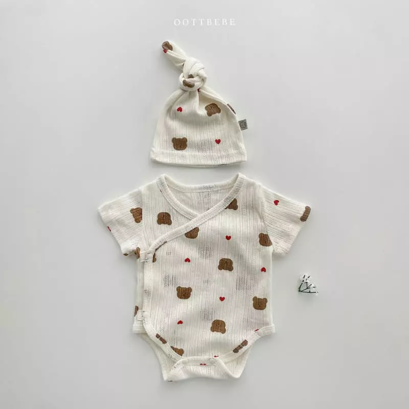 Oott Bebe - Korean Baby Fashion - #babyoutfit - Jue Jue Jacquard Benet Bodysuit
