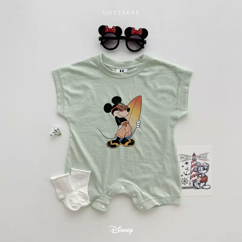 Oott Bebe - Korean Baby Fashion - #babyoutfit - Disney Surfing Bodysuit