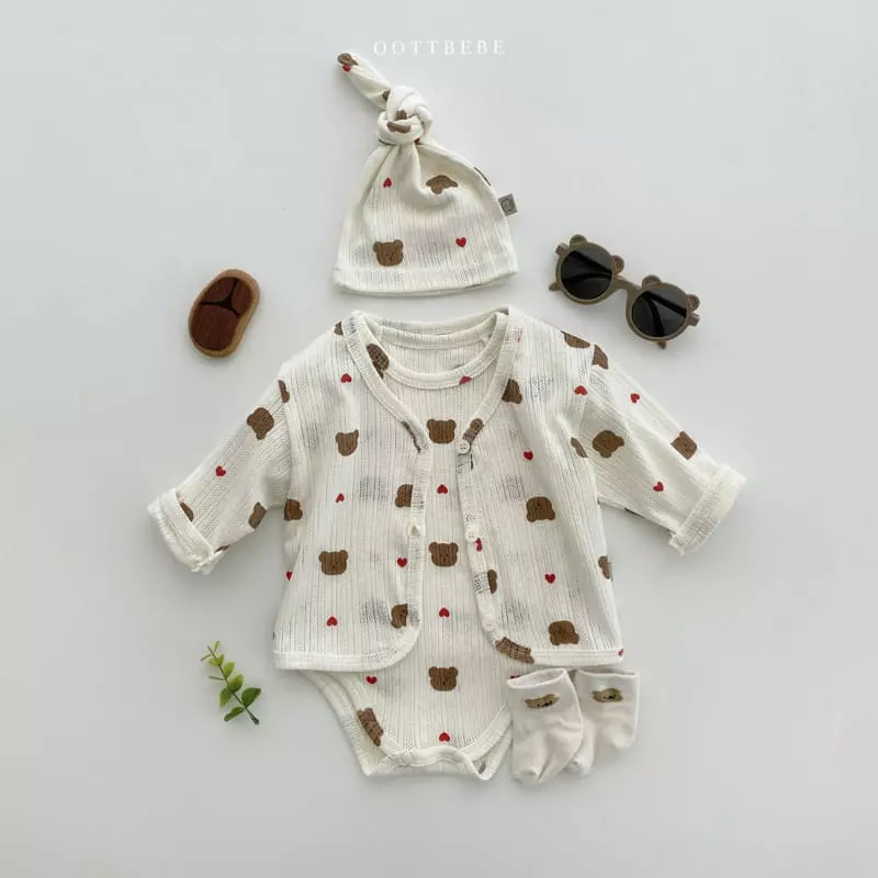Oott Bebe - Korean Baby Fashion - #onlinebabyshop - Jue Jue Jacquard Bonnet - 6