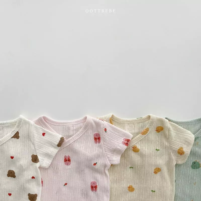 Oott Bebe - Korean Baby Fashion - #smilingbaby - Jue Jue Jacquard Benet Bodysuit - 5