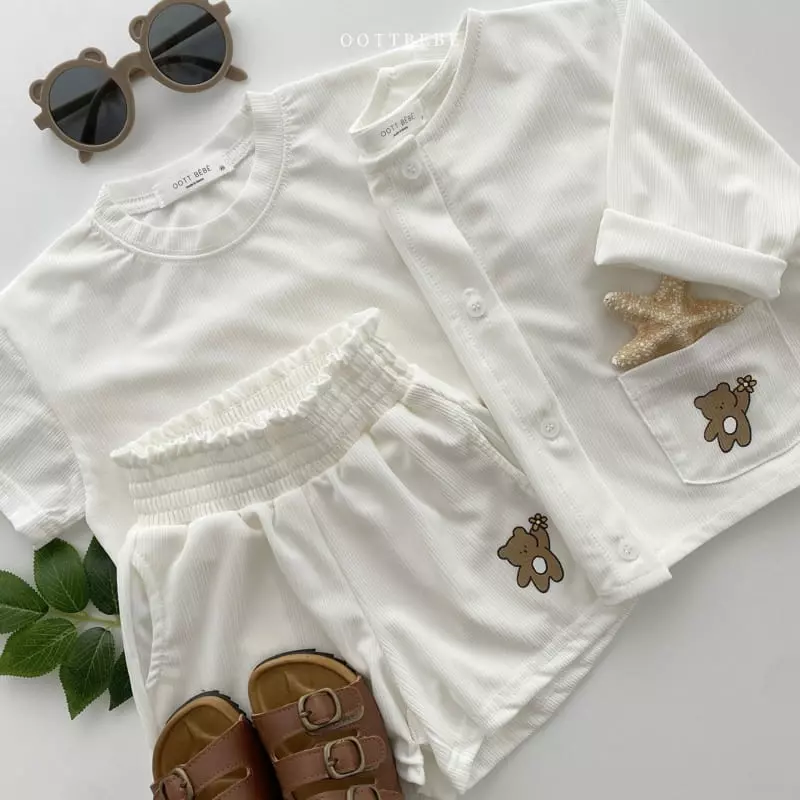 Oott Bebe - Korean Children Fashion - #Kfashion4kids - Pinwheel Pleats Top Bottom Set - 5