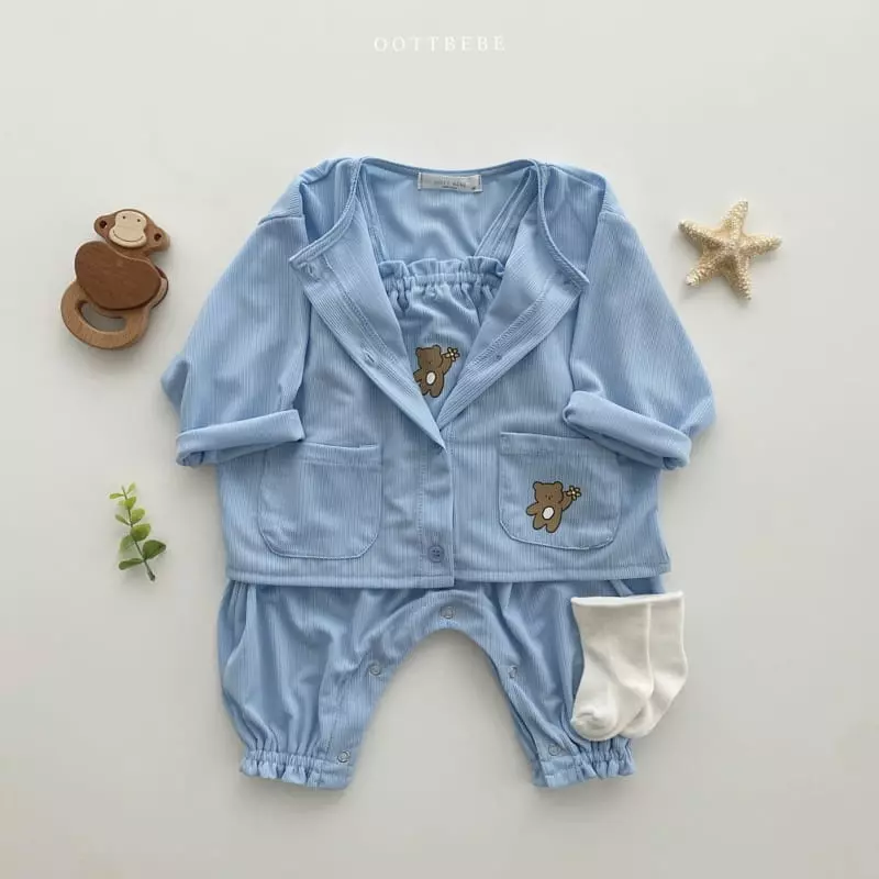 Oott Bebe - Korean Children Fashion - #childrensboutique - Pinwheel Pleats Bodysuit - 12