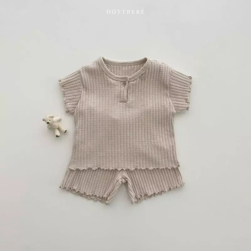 Oott Bebe - Korean Children Fashion - #childrensboutique - Wave Top Bottom Set - 2