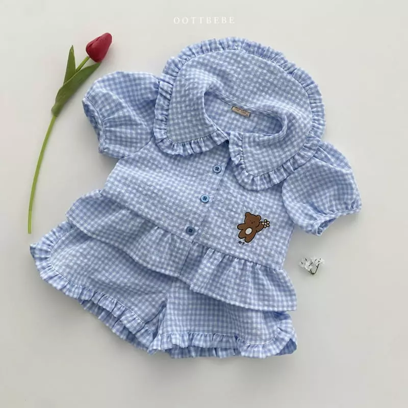 Oott Bebe - Korean Children Fashion - #discoveringself - Flower Bear Frill Blouse - 3