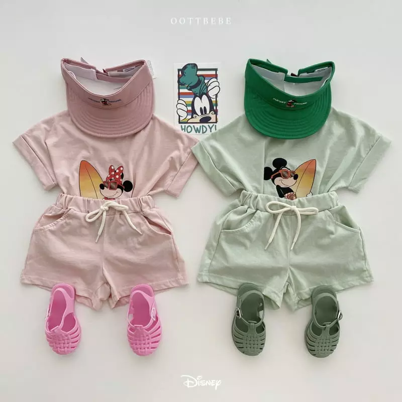 Oott Bebe - Korean Children Fashion - #fashionkids - Disney Surfing Top Bottom Set - 12