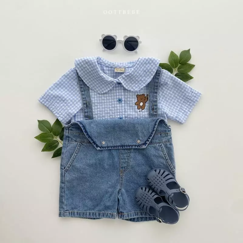 Oott Bebe - Korean Children Fashion - #fashionkids - Flower Bear Collar Shirt - 4