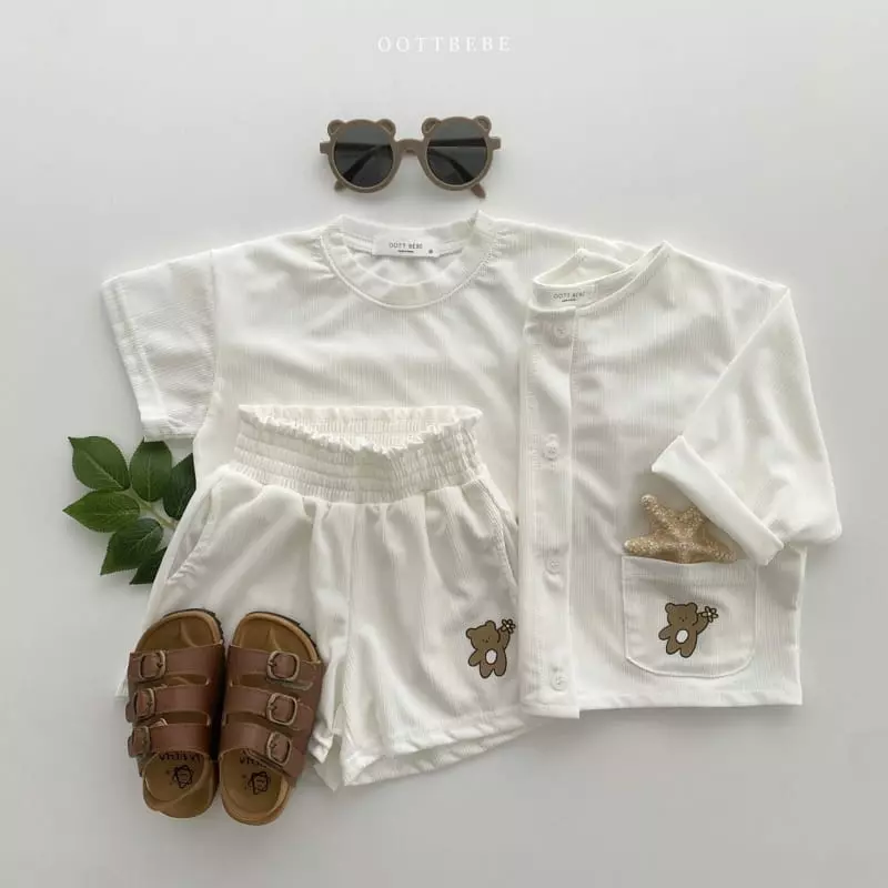Oott Bebe - Korean Children Fashion - #kidsshorts - Pinwheel Pleats Cardigan - 3