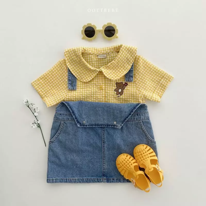 Oott Bebe - Korean Children Fashion - #kidsstore - Flower Bear Collar Shirt - 5