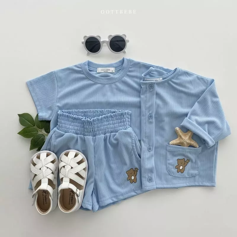 Oott Bebe - Korean Children Fashion - #kidsshorts - Pinwheel Pleats Cardigan - 4