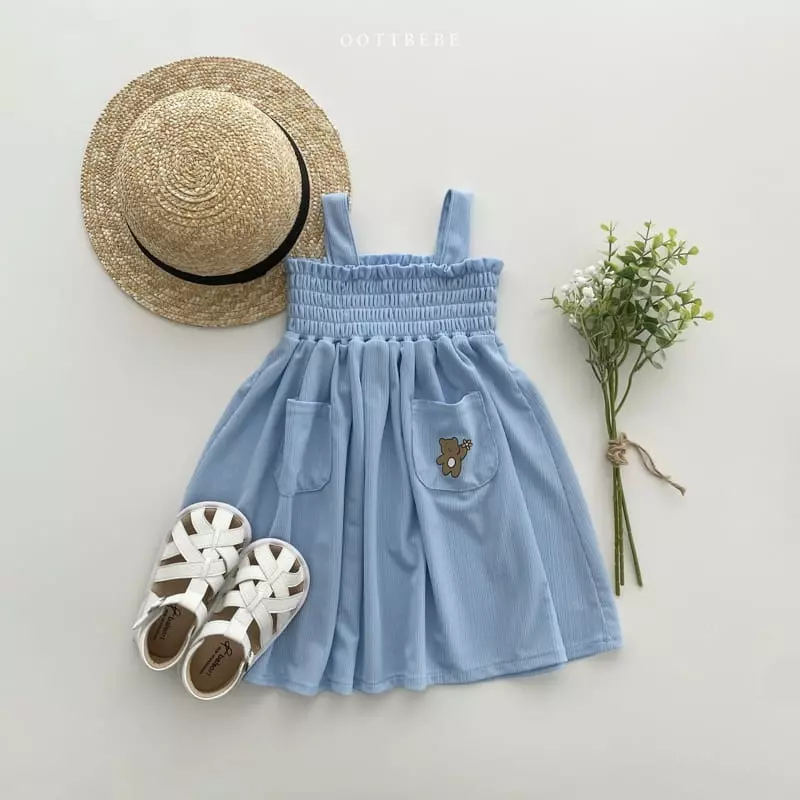 Oott Bebe - Korean Children Fashion - #kidsstore - Pinwheel Pleats One-piece - 2