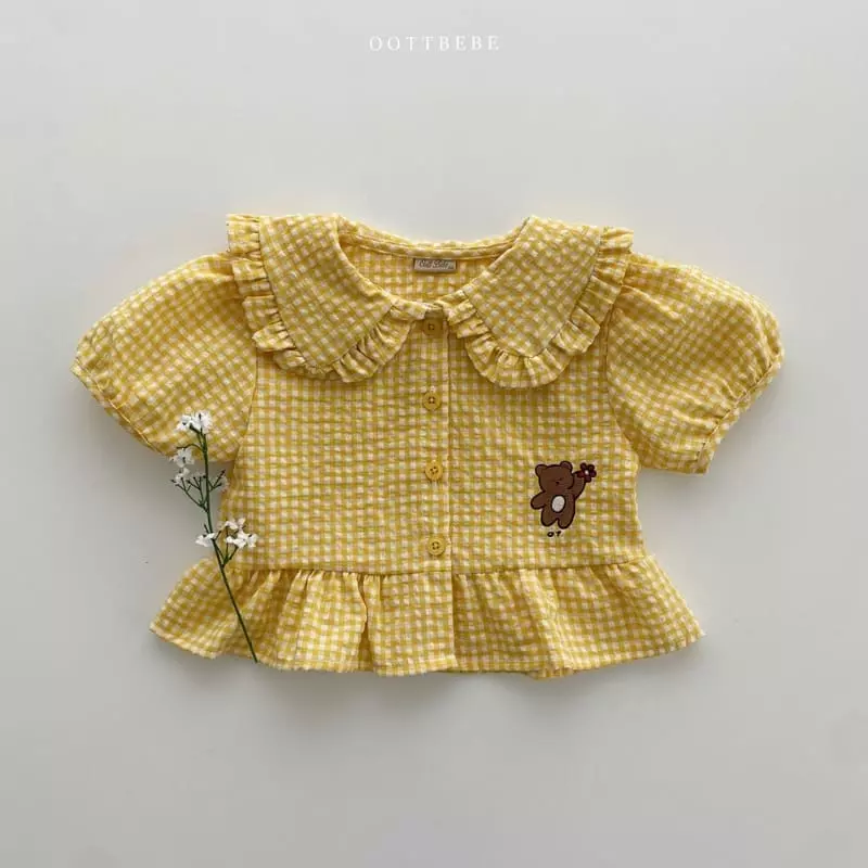 Oott Bebe - Korean Children Fashion - #kidzfashiontrend - Flower Bear Frill Blouse - 7