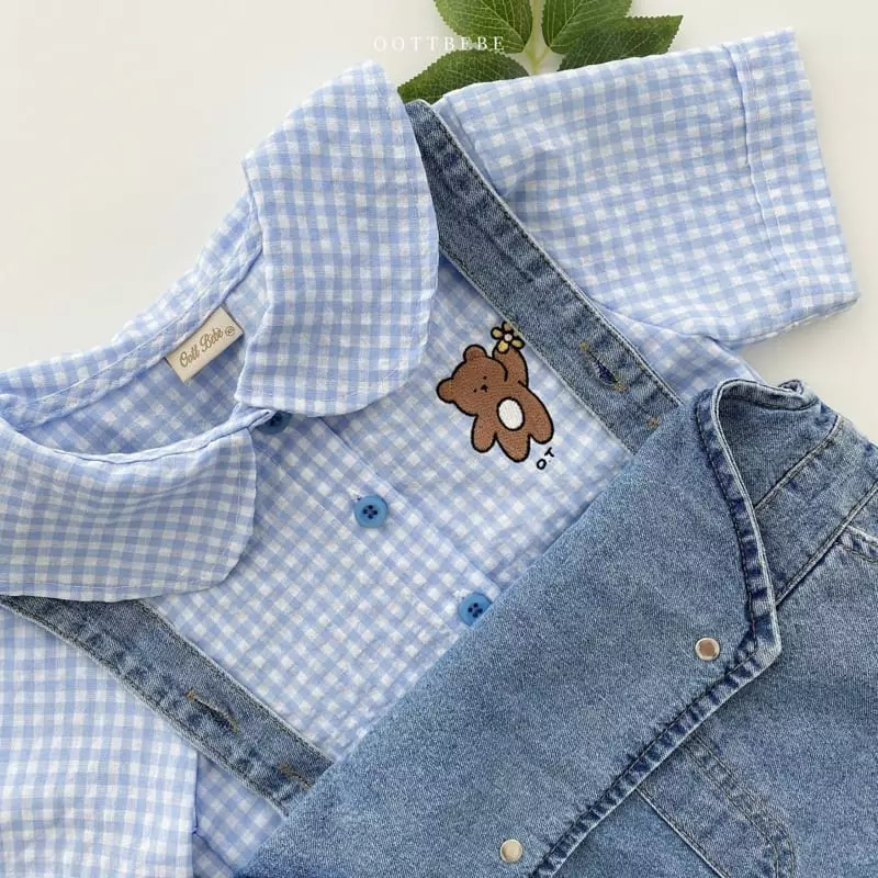 Oott Bebe - Korean Children Fashion - #kidzfashiontrend - Flower Bear Collar Shirt - 6