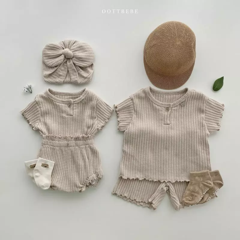 Oott Bebe - Korean Children Fashion - #kidzfashiontrend - Wave Top Bottom Set - 8