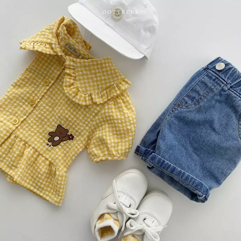Oott Bebe - Korean Children Fashion - #littlefashionista - Flower Bear Frill Blouse - 9