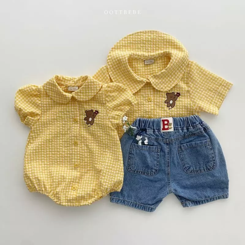 Oott Bebe - Korean Children Fashion - #magicofchildhood - Flower Bear Collar Shirt - 9