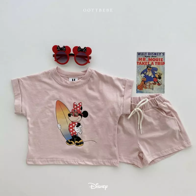 Oott Bebe - Korean Children Fashion - #magicofchildhood - Disney Surfing Top Bottom Set - 2