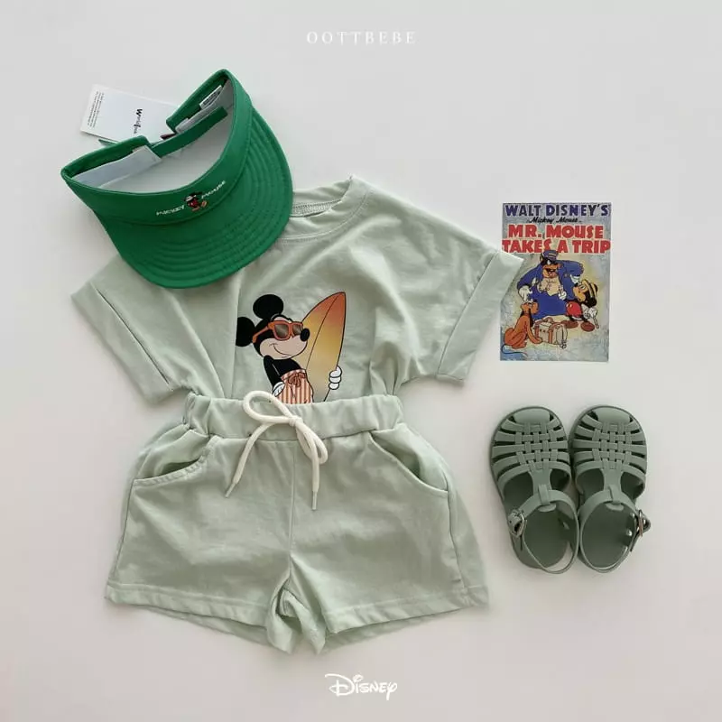 Oott Bebe - Korean Children Fashion - #minifashionista - Disney Surfing Top Bottom Set - 3