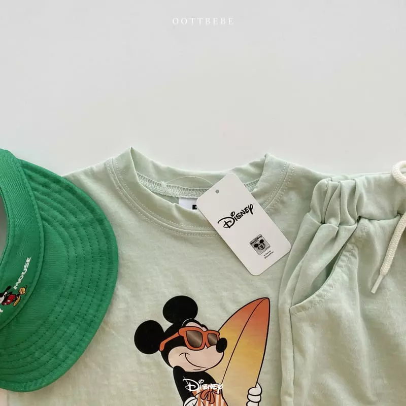 Oott Bebe - Korean Children Fashion - #stylishchildhood - Disney Surfing Top Bottom Set - 7
