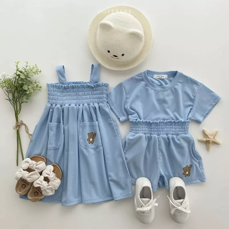 Oott Bebe - Korean Children Fashion - #todddlerfashion - Pinwheel Pleats Top Bottom Set - 10