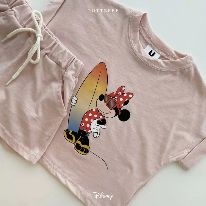 Oott Bebe - Korean Children Fashion - #toddlerclothing - Disney Surfing Top Bottom Set - 6