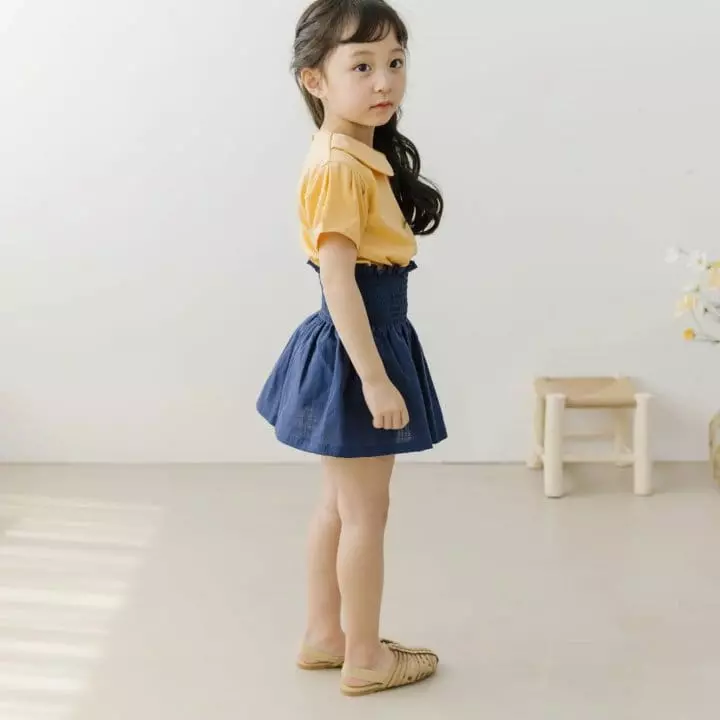 Orange Mom - Korean Children Fashion - #Kfashion4kids - Heart Smocked Skirt - 2