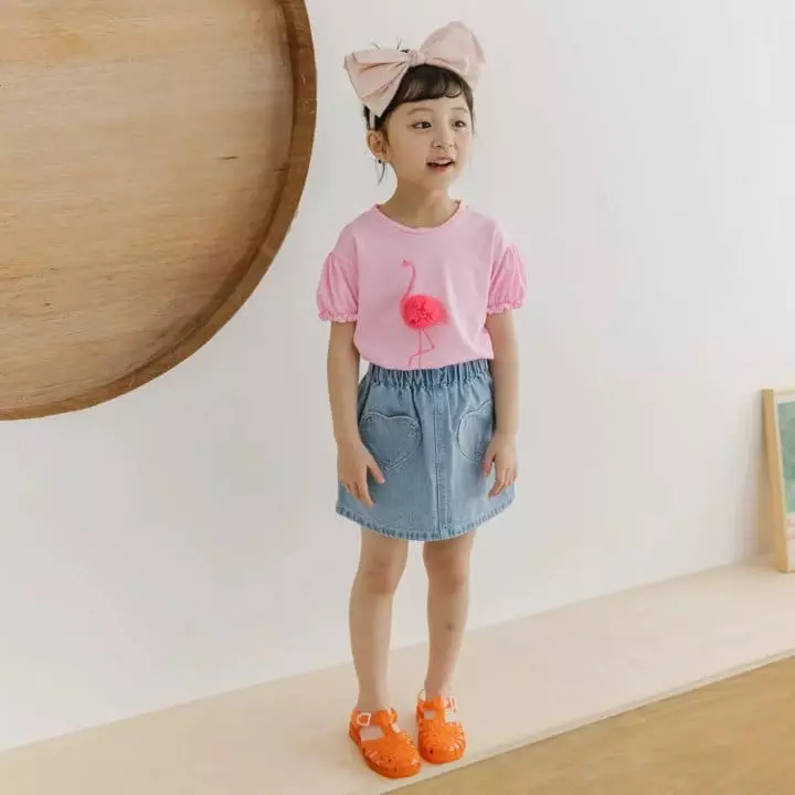 Orange Mom - Korean Children Fashion - #designkidswear - Flamingo Tee - 2