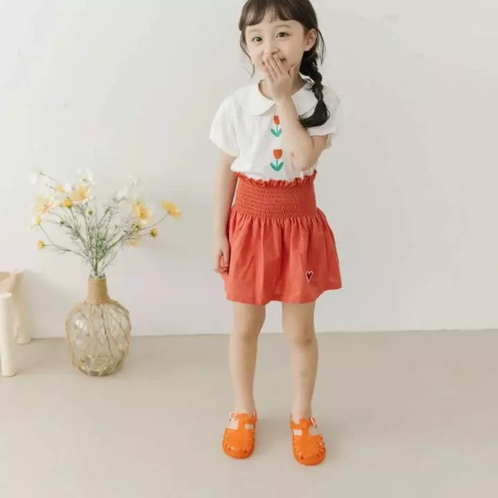 Orange Mom - Korean Children Fashion - #discoveringself - Collar Tulip Tee - 2