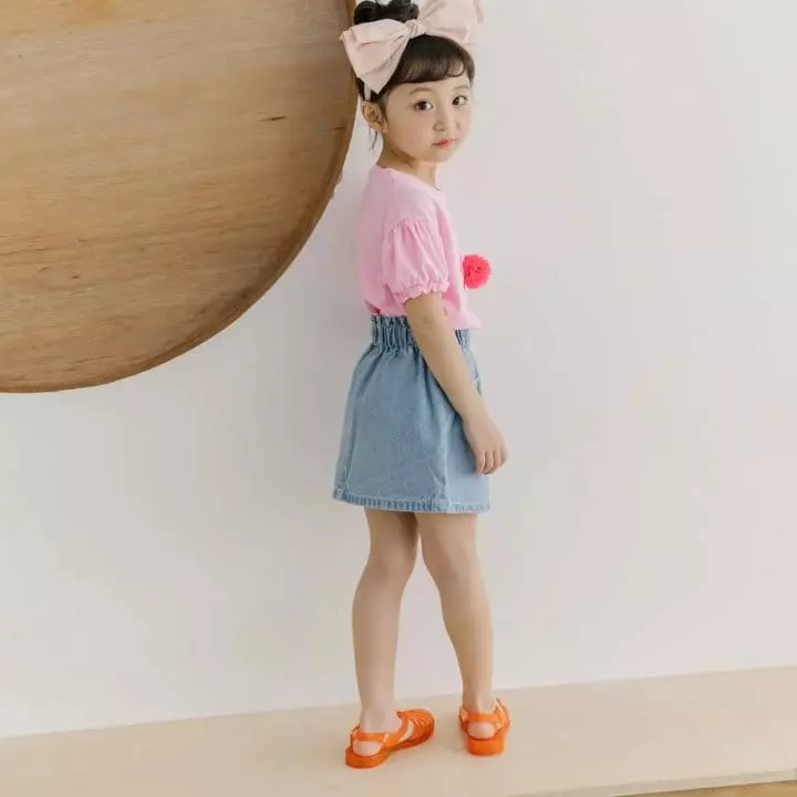 Orange Mom - Korean Children Fashion - #kidsshorts - Heart Span Skirt