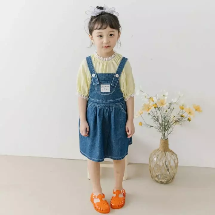 Orange Mom - Korean Children Fashion - #kidzfashiontrend - Denim Dungarees - 2