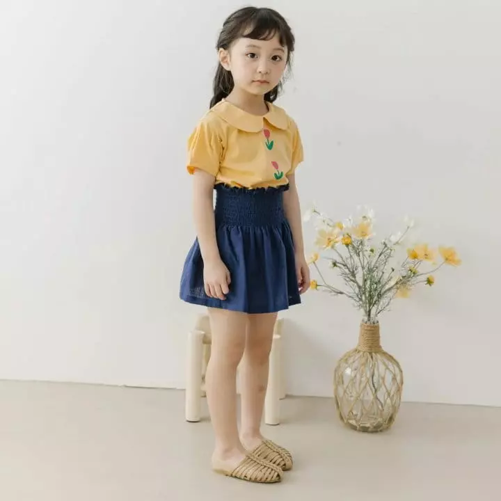 Orange Mom - Korean Children Fashion - #littlefashionista - Heart Smocked Skirt - 3