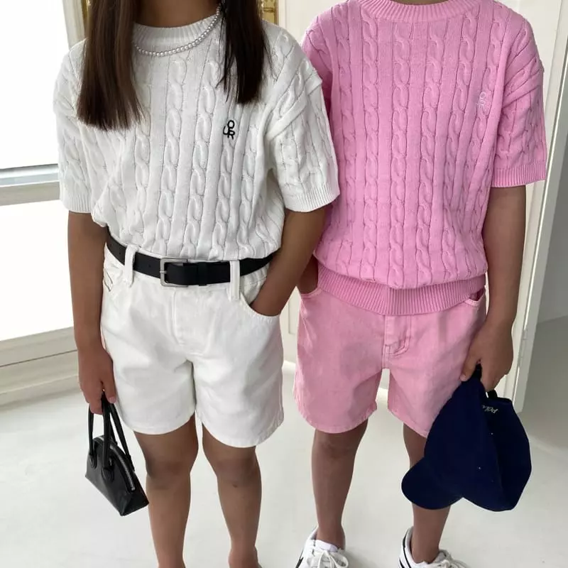 Our - Korean Children Fashion - #Kfashion4kids - Cable Short Sleeves Knit Tee - 10