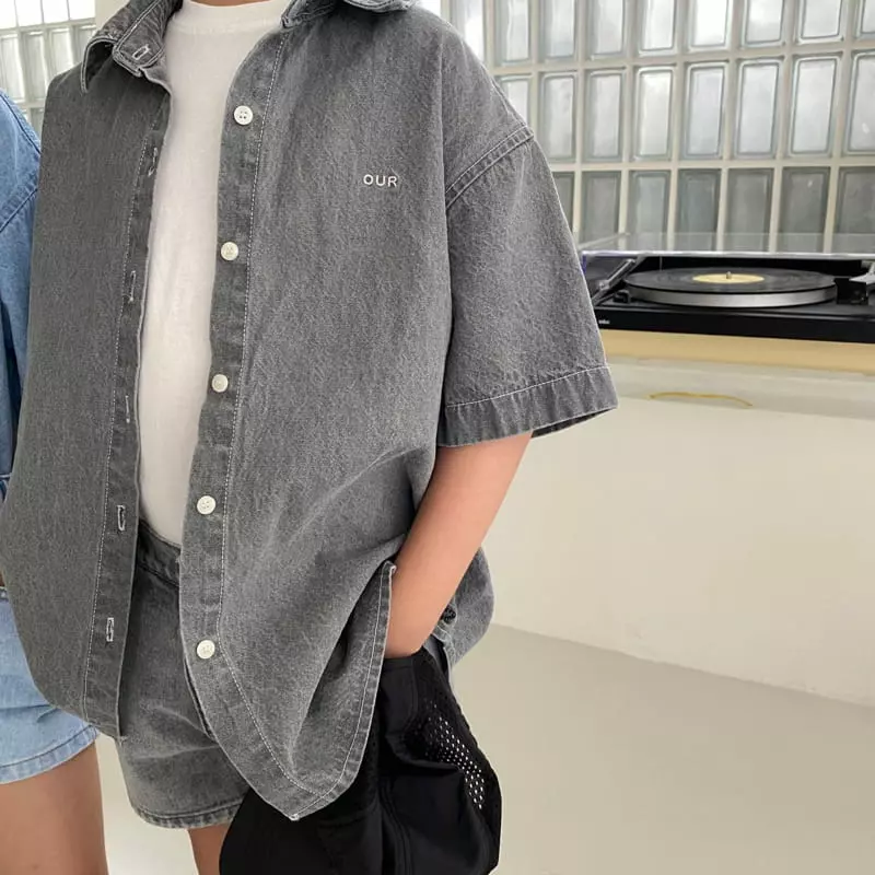 Our - Korean Children Fashion - #childofig - Use Denim Shirt - 3